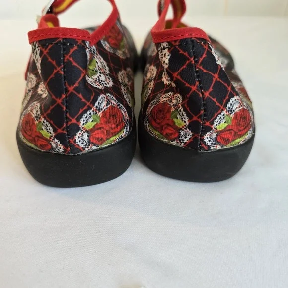 Hot Chocolate - Chocolaticas Mary‎ Jane Flats Rose Lace Print Buckle Shoes 7.5 - Picture 7 of 11